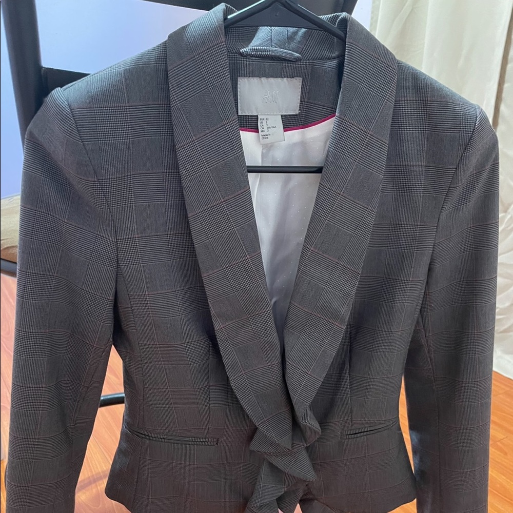 H&M Plaid Vintage Blazer- Size 2